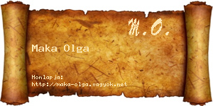 Maka Olga névjegykártya